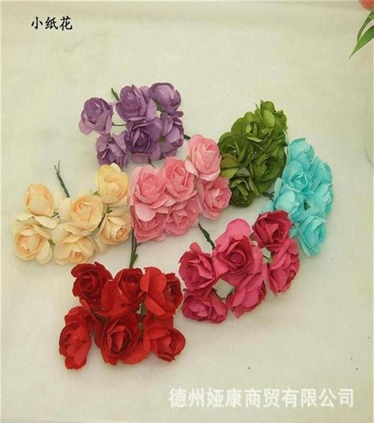 144pcs 35cm Imitação Mulberry Papel Flowers Diy Scrapbooking Bouquet de Rose para Bouquet Rose para Cora do Corsage Garland 8755991