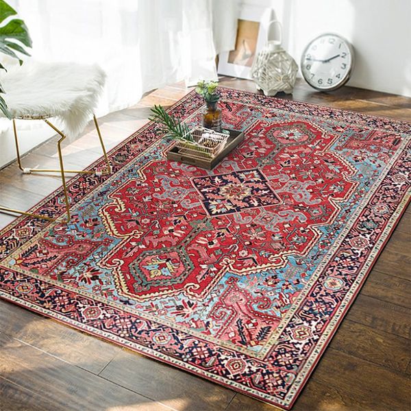 Carpete boêmio vintage para sala de estar quarto decoração de decoração de decoração tapetes de decoração persa 2x3m