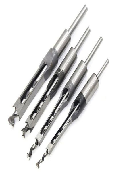 4pcs Square Hole Mortiser Drill Bint Drile Drill Drill Комплекты Morting Hole Drills DIY Woodworking Tools2694173