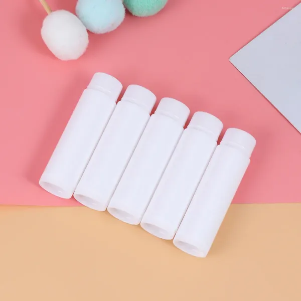 Бутылки для хранения пустые трубки для губ 25pcs 5G Gloss Container Refillable Gipstick для изготовления DIY (белый)