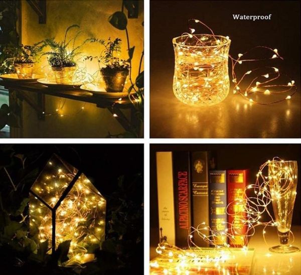 Fairy Lights Copper Wire LED String Lights Christmas Garland Bedroom Indoor Home Wedding Ano Novo Decoração Powered1947405