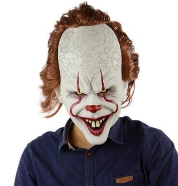 Film di maschera di silicone Stephen King039s It 2 Joker Pennywise Maschera Full Face Horror Clown Latex Halloween Party ORRIBILE Cosplay PR7733856