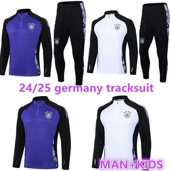2024 2025 Almanya Trailsuit Yetişkin Futbol Jersey Kroos Gnabry Werner Draxler Reus Muller Gotze Futbol Gömlek 24 25 Almanya Eğitim Takım Erkek Çocuk Kiti Spor Giyim