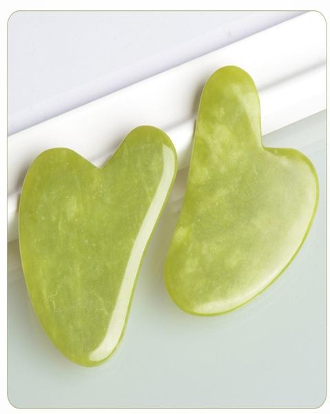 100 Natural Green Daren Jade Guasha Board Skin Cuidado Facial Cuidado Corpo Face Relaxamento A beleza Jade Ferramenta de raspagem5888132