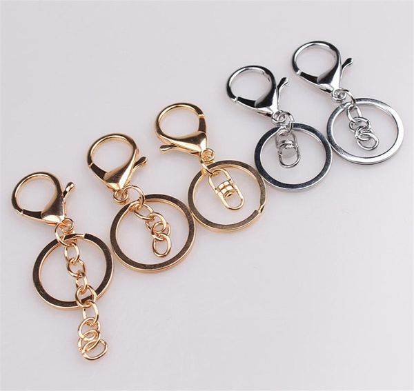 30pcslot Keychains Schlüsselketten Schmuck Befunde Komponenten Gold Silber Plattier Hummerverschluss Schlüsselrolle Making -Lieferungen DIY Juwelry6796561