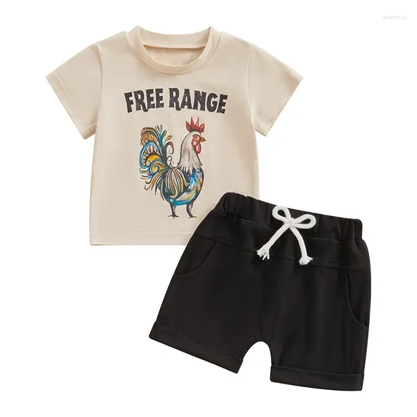 Set di abbigliamento pudcoco bambino neonato da ragazzo ragazza frigate outfit a maniche corte galocchiera galfata galline