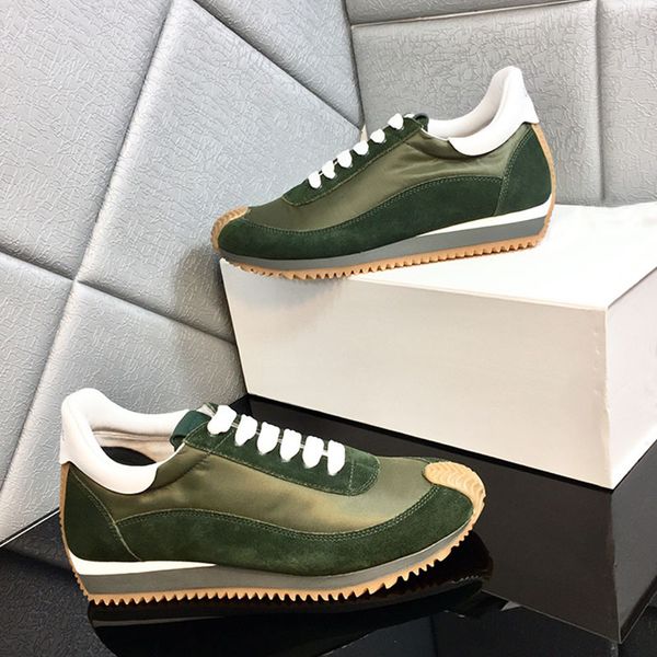 2024 Neue Luxus-Männer und Frauen Flow Runner lässige Schuhe Nylon Wildleder Schnürsneaker Weiche Obermaterial Honig Gummi-Wellenlosen Kurve Sneakers Größe 35-45