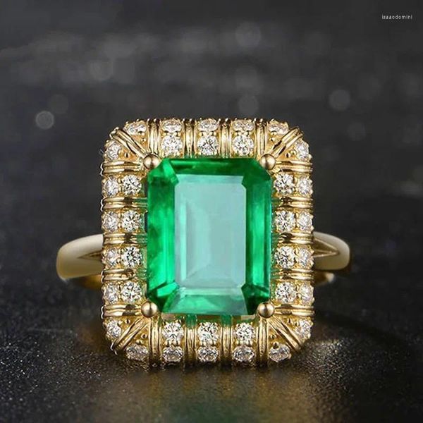 Rings cluster Amazon Vendendo gioielli e-emergini europei e americani Emerald Emerald E-Border E-Commerce Hand