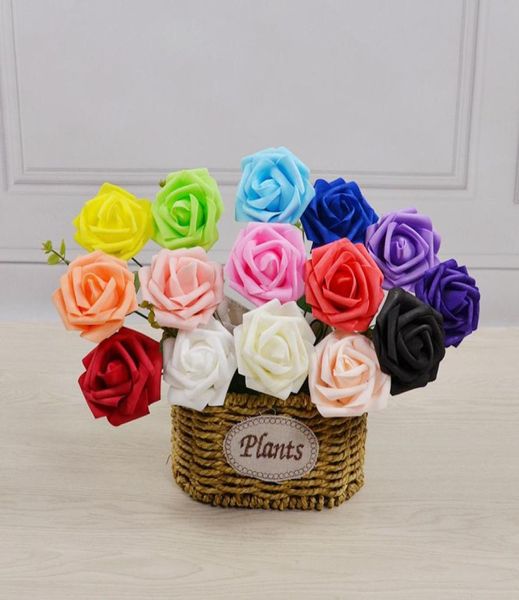 7cm 15Colors Pe Artificial Foam Rose Blume für DIY -Party Hochzeitsstrauß Mittelstücke Handgelenk Rosen Blumen Home Blumendekor3538355