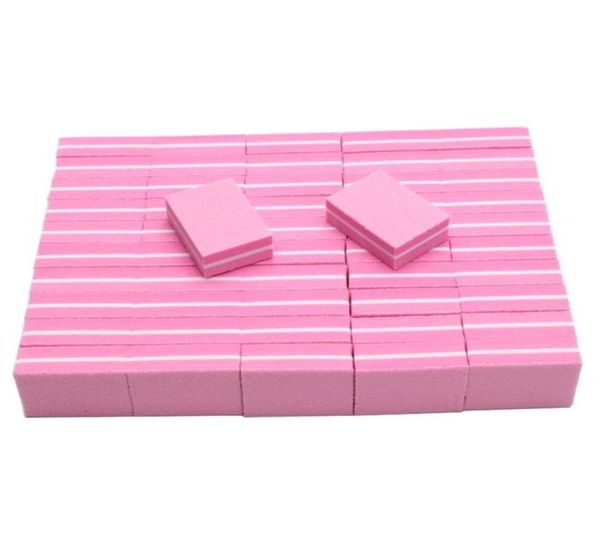 100 pezzi mini tampone per chiodi mini bloccanti bloccanti rosa tampone di levigatura per lucidatura per limasti di levigatura portatili portatili portabicchiere strumenti di manicure di carta vetrata 22384123