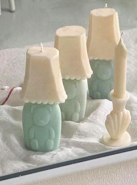 Strumenti artigianali 1pc Lampada da tavolo da orso retrò Candela Silicone Design diviso Design per la casa Decorazione per la casa7091461