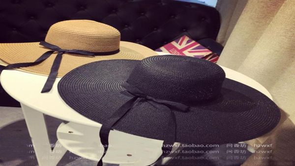 Große Floppy -Hüte für Frauen falten Strohhut Boho Wide Rand Hats Sommer Beach Hut für Lady Khaki Sonnenschutzhändler9872901