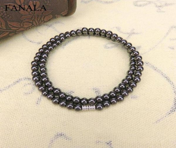 Cure da 8 mm collana da 6 mm cutanee ematite collane di ematite salutari di ematite magnetico a catena naturale perle nere di gioielli sfaccettati Women Chain6534188