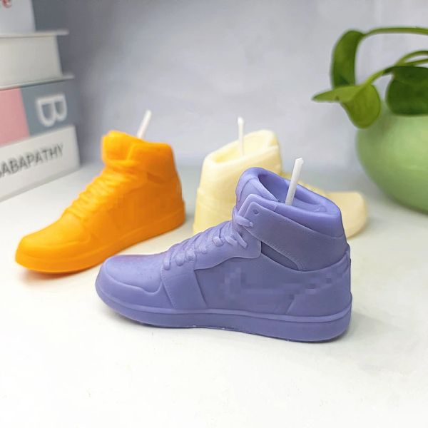 Velas tênis moldes de vela de silicone sapatos esportivos de cera Molde de aniversário artesanal presente de natal para fazer acessórios para bolo decoração de mesa