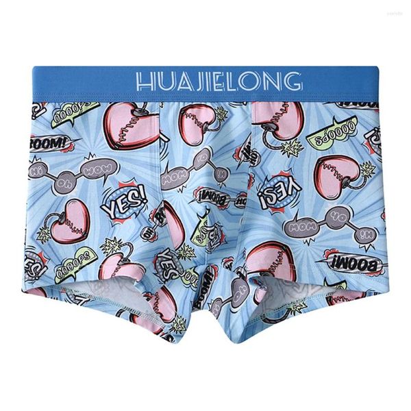 Underpants Männer Trunks sexy Bulge Beutel Boxer Unterwäsche Unterwäsche Cartoon gedruckt zu Hause Shorts Atmungsfreie Briefs Höschen Slip Homme