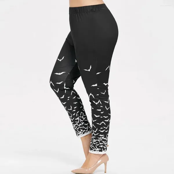 Yoga Outfits Fashion Leggings Sport Women Fitness Novelty Plus Bat Bat Stampa Halloween Pantaloni casuali elastici #D