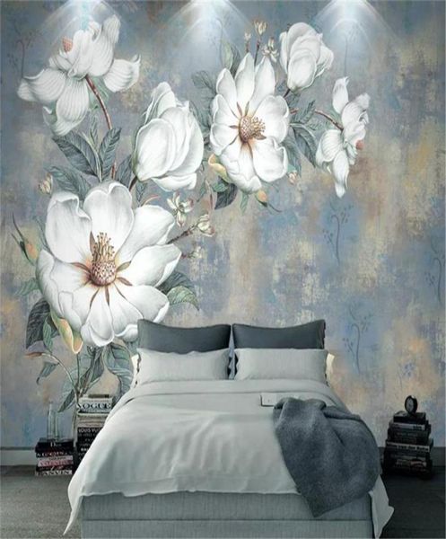 Carta da parati 3d dipinto d'olio vintage fiore in stile europeo astratto soggiorno camera da letto cucina sfondi murali copertura 5687180