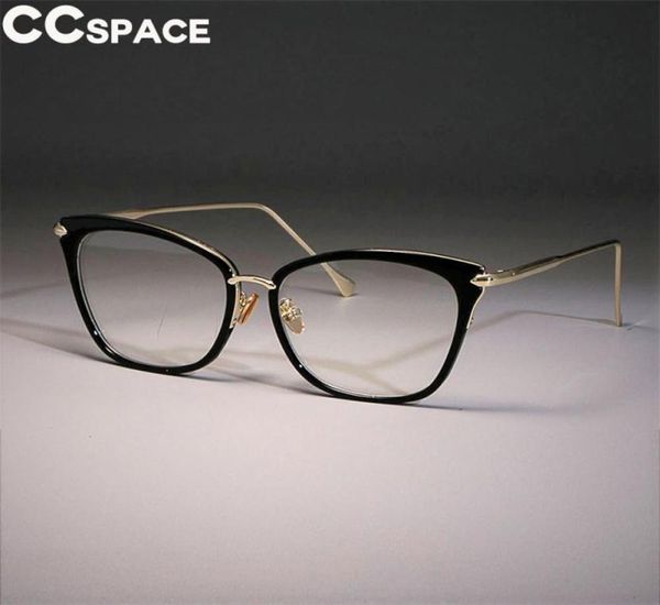 Lady Sexy Cat Eye Glasses Frames Women Retro Big Glasses Alloy CCSPACE Brand Designer Optical Fashion Computer Glasses 453692923159