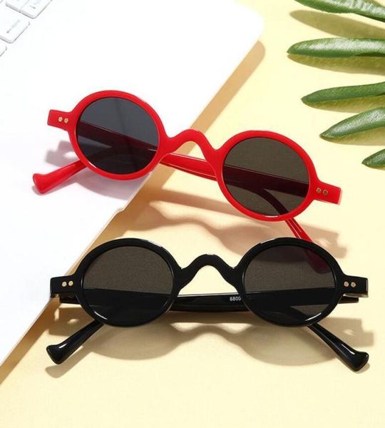 Мода маленькие круглые солнцезащитные очки женщины Классические винтажные стимпанк гвоздь мужчины солнечные очки оттенки UV400 Овальные женские очки рамки4626307