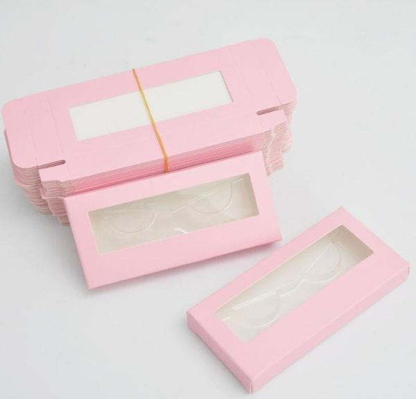 Falsche Wimpern Ganzpapier Wimpernboxen Verpackung Wimpernbox Paket Anpassen Sie kein Tablett -Logo Rechteck Rosa Pardboard Storage M8860801