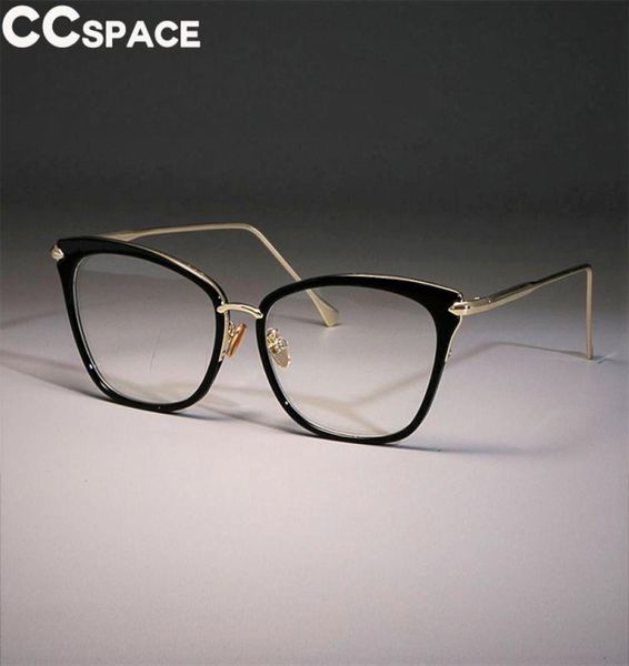 Lady Sexy Cat Eye Glasses Frames Women Retro Big Glasses Alloy CCSPACE Brand Designer Optical Fashion Computer Glasses 453699379693