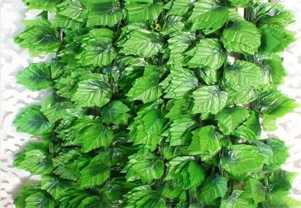 12pcs A planta de suspensão falsa atificial folhas 2 4m Garland Home Garden Wall Decoration Plastic Green Campo ATIFICIAL LEAF VINE6193974