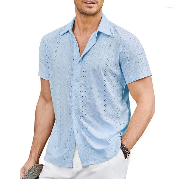 Camicie casual maschili da uomo a manica lunga camicia formale social per camicette bianche da spiaggia eleganti abiti maschili affari