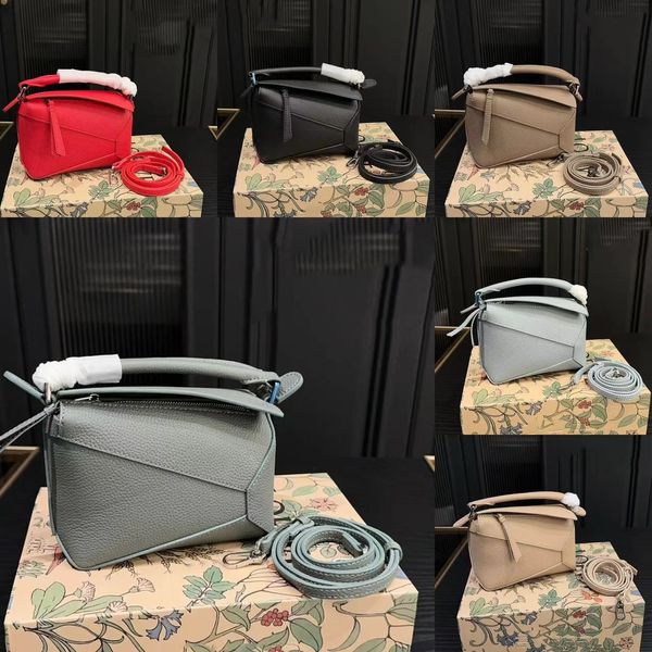 Bulmaca Tasarımcı Omuz Çantası Kadın Lüks Deri Çantası Düz ​​Renk Mini Yumuşak Deri Crossbody Bag Moda Küçük Kare Çanta