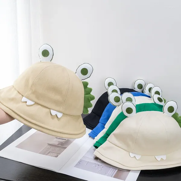 Berets 2024 Cartoon Carty Mitt Little Dinosaur Bucket Hats с летними складными легкими шляпами для солнцезащитных шляп