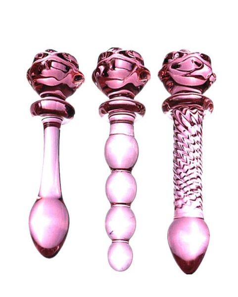 ROSE DE RED RED mais recente Dilatador Anal Dildo Butt Butt Plug Glass Sexyo Toys Buttplug Sexy For Men Toy1778329