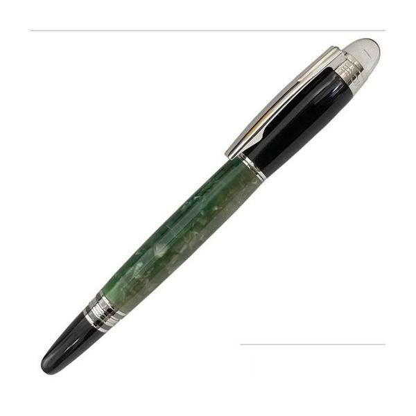 Penne a sfera all'ingrosso Crystal 5A Crystal on Top Rollerball Gel Pen Black and Sier Circle E M Roller Ball con Numero Serie Drop Delivery O Dhkuj
