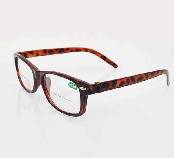 Retro Classic Men Men Men Men Flex Spring Hinge Resina Lente Bifocal Reading Glasses Frame de leopardo Diopture Diopture 10 40 20pcslot4277012