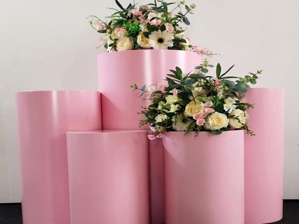 Pink Metal Round Plinth Christening Cake Display Decorazione per feste Plinths Sfondo Decorazioni per matrimoni1906580