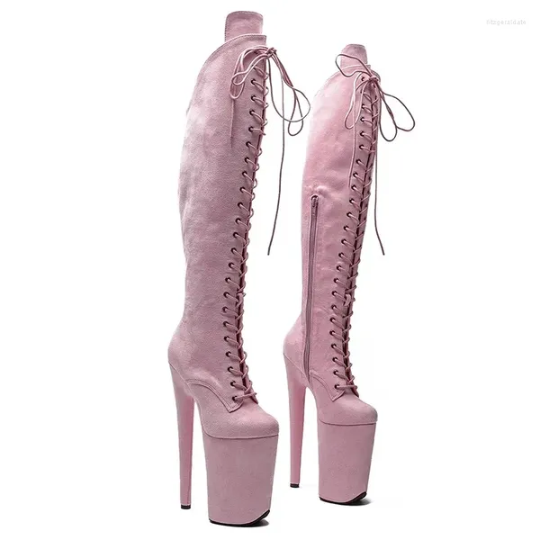 Stivali Laijianjinxia gregge superiore 23 cm/9 pollici piattaforma da donna festa di moda tacchi alti tacchi moderni scarpe da ballo ad alto ginocchio 067