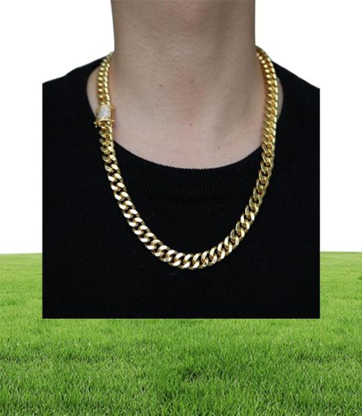 Collane a ciondolo Fashion Hip Hop Men Necklace Chain Gold Curb Cuban Long Link Choker maschio Collier Jewelry 61cm 71Cm7973282