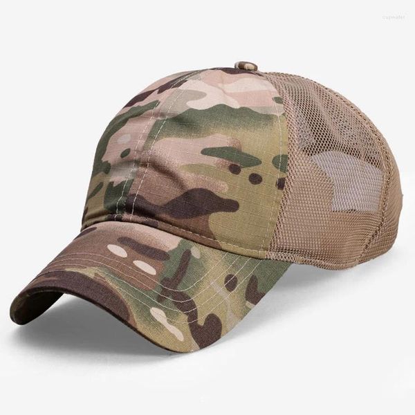 Caps de bola homens homens de tamanho grande camuflagem malha de beisebol chapéu de caminhoneiro de caminhão respirável grande cabeça primavera verão sol ajustável