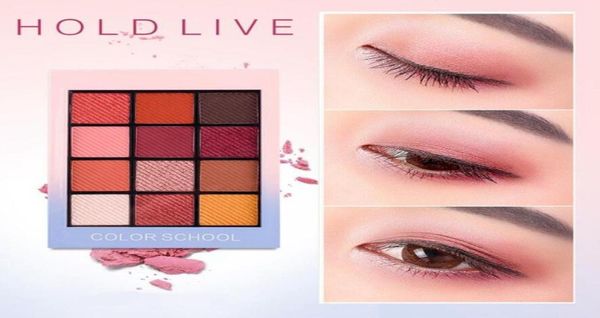 Tieni premuto dal vivo 12 colori pieni color opaco per ombre da ombrero pigmento glitter palette di ombretti nude ombre cosmetiche trucco coreano eyes3897684