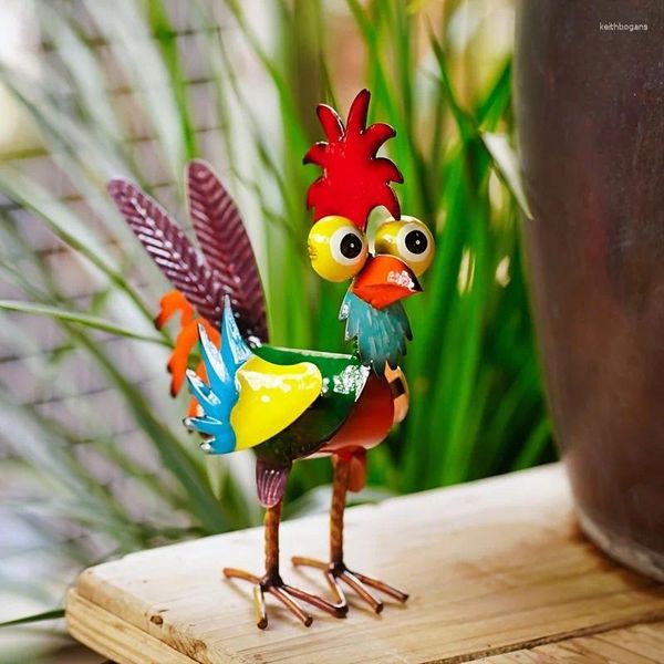 Figurine decorative HQ Funny Chicken Decor Statues Statues Home Garden Yard Decorations Creative Gallo Ornamenti in miniatura