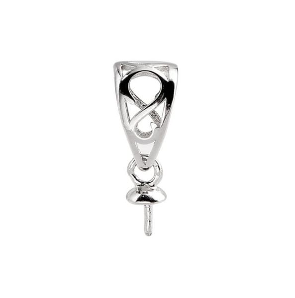 Impostazioni di perle cauzione a sospensione Fine Gioielli fai -da -te S925 Connettore piccolo fascino 925 Sterling Silver 10 pezzi6470069