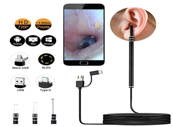 EPACK IN CULIZIONE DELL'ARELIZZAZIONE SPUGNO ENDOSCOPO MINI MINI CAMERA CARE PALLE CERO RIMOZIONE DELLA BUSCA VISIVA NOSE OTOSCOPE Supporto Android PC5103229