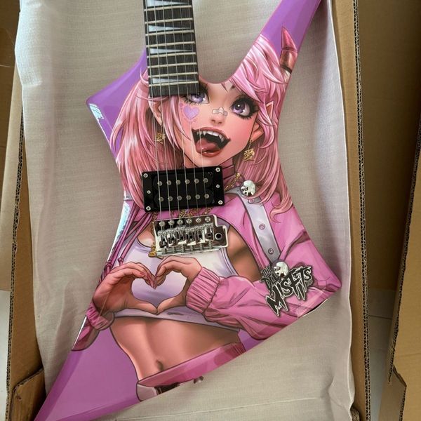 Chitarra elettrica heavy metal dipinta personalizzata in fabbrica