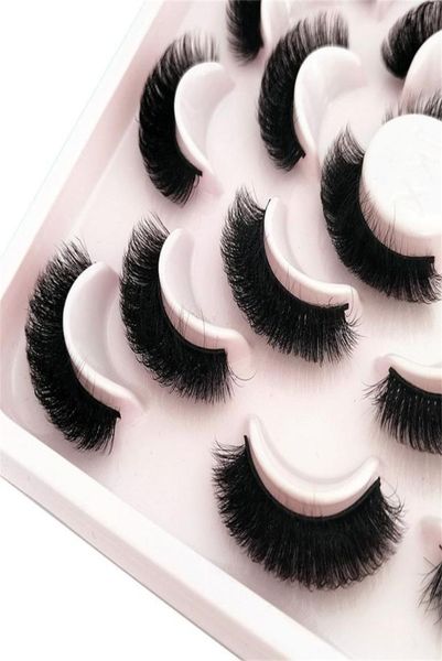 Falsche Wimpernpaarecurl 15 mm russische Wimpern 6d Faux Mink Wiederverwendbare flauschige Volumenstreifen ErweiterungenFalse9636443