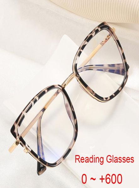 Occhiali da sole Ladies Latties Reading Glasses a cerniera primaverile Lettore presbiopico occhiali Leopard Cat Eye Blue Light Filter Frame 35SU2605408