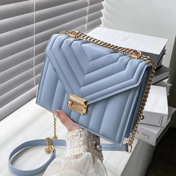 SOLDI PERCHIE 2024 Candy Color V-Line Crossbody Borse per donne sacca di moda una borse e borse femminili principali