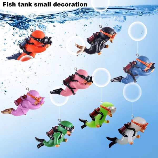 Simpatico mini subacqueo luminoso simulato simulato in miniatura in miniatura kawaii figure di acquario figurine figurine decorazione del serbatoio di pesce 240429