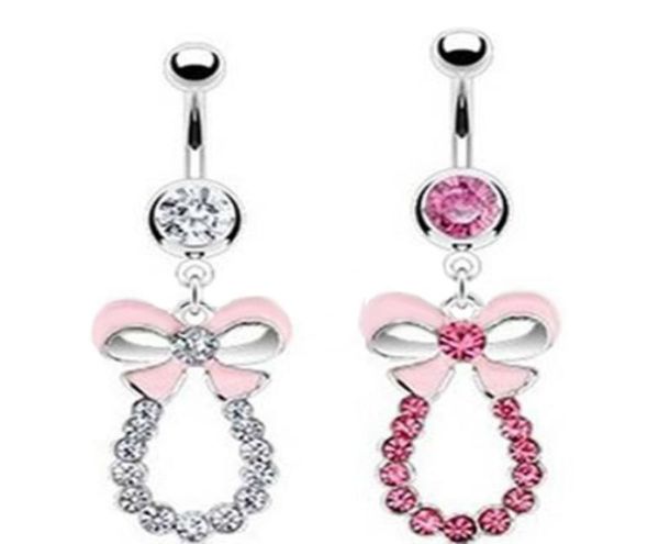 D0127 Bowknot Belly Navel Knopf Ring Mix Colors0123451681197