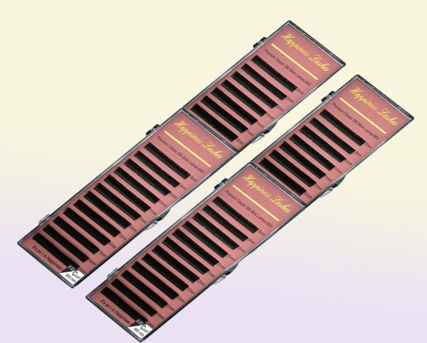 4 vassoi in una ciglia estensione per ciglia di pacco Volume di visone di seta fornisce profonde Matt Matt da usare HPness3866017