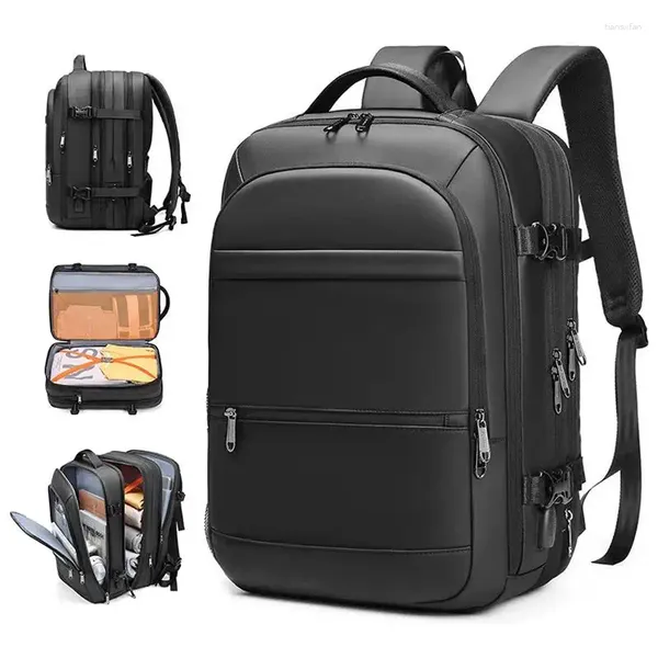 Backpack Multifuncional Expandível 40L Viagem Business de Men laptop de 17,3 polegadas para homens de transmissão transportam Mochilas de bolsa Mochilas