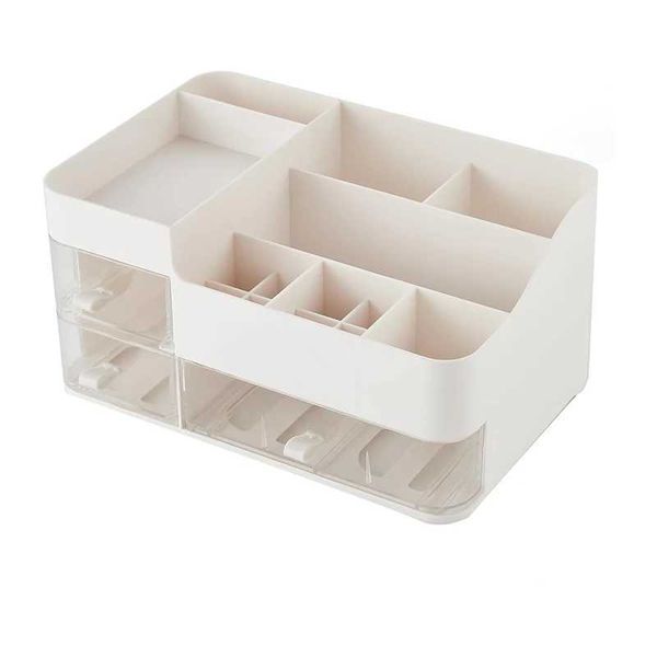 Kosmetischer Organizer ein 1-teiliger Make-up-Organizer-Schminktisch mit Auszugsschubladenkapazität für Kosmetik weißer Pinselhalter Q240429