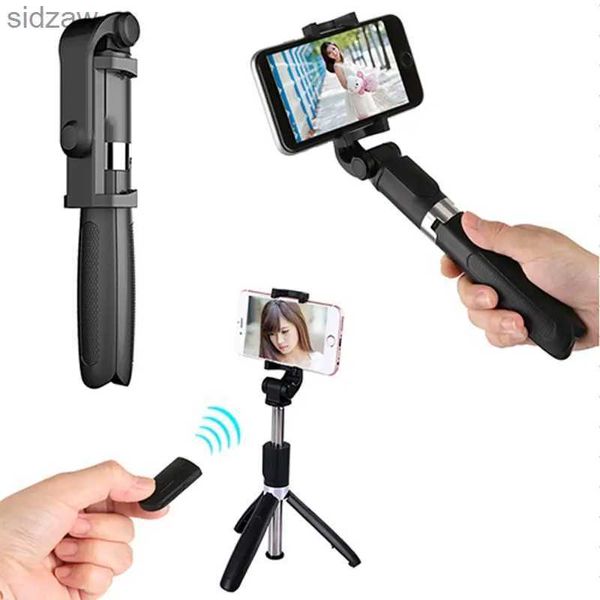 Selfie Monopods L01S Bluetooth Selfie Stick com Tripé plástico Selfie Stick Stick para iPhone Smartphone Selfie Stick WX